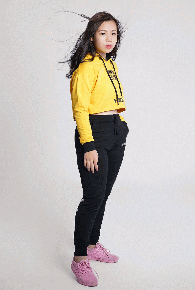 Hoodie Yellow Kid Crop Top